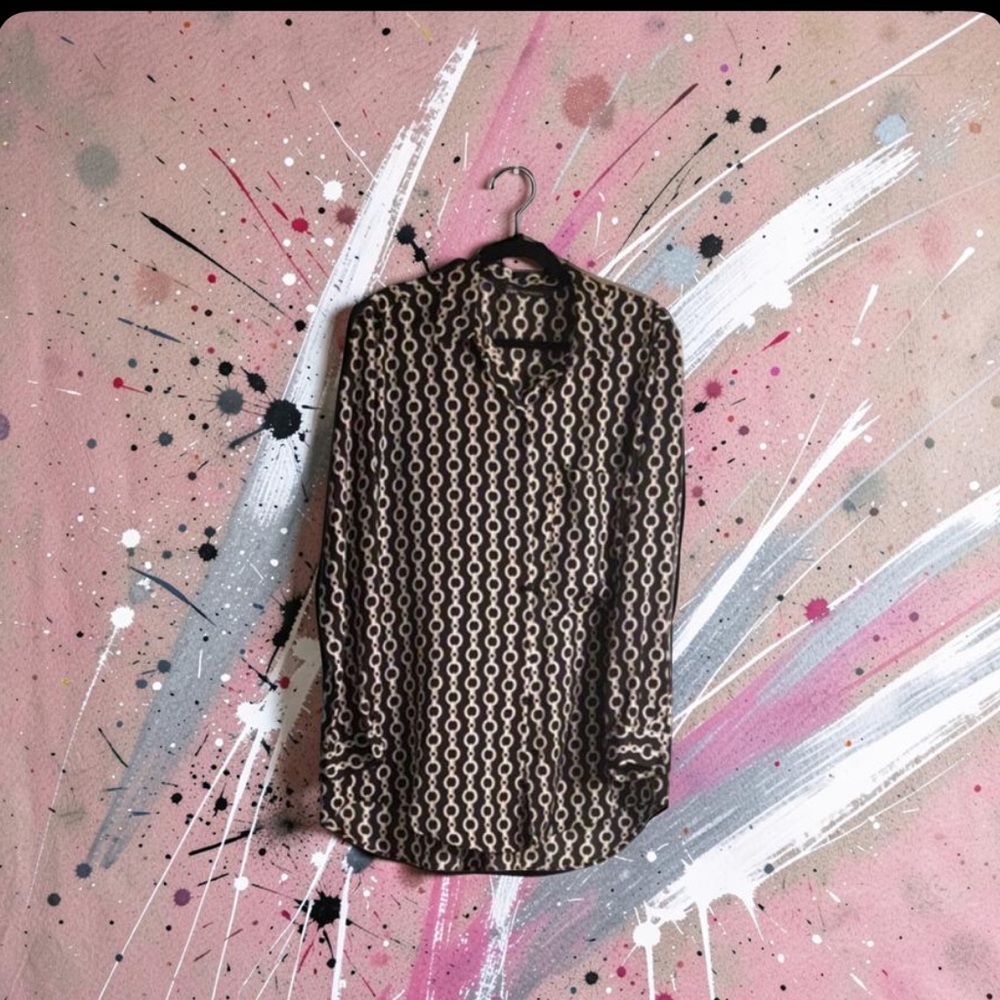 Zara Black and White Chain Patterned Women’s Shirt